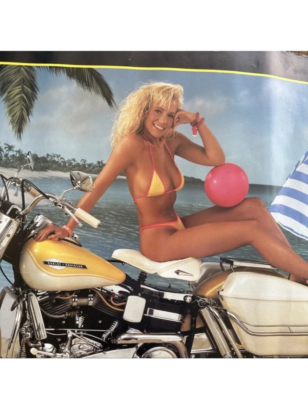 Vintage Harley Davidson Poster 1965 FLH Electra Glide 22x35 80s